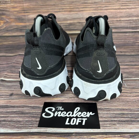 Nike Men's React Element 55 Athletic Black Shoes - Picture 4 of 8